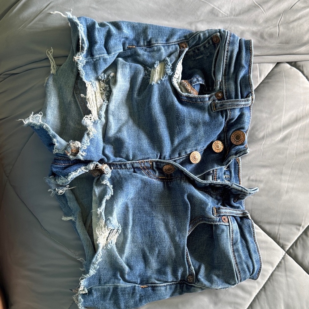 American Eagle Outfitters Distressed Blue Jean Shorts